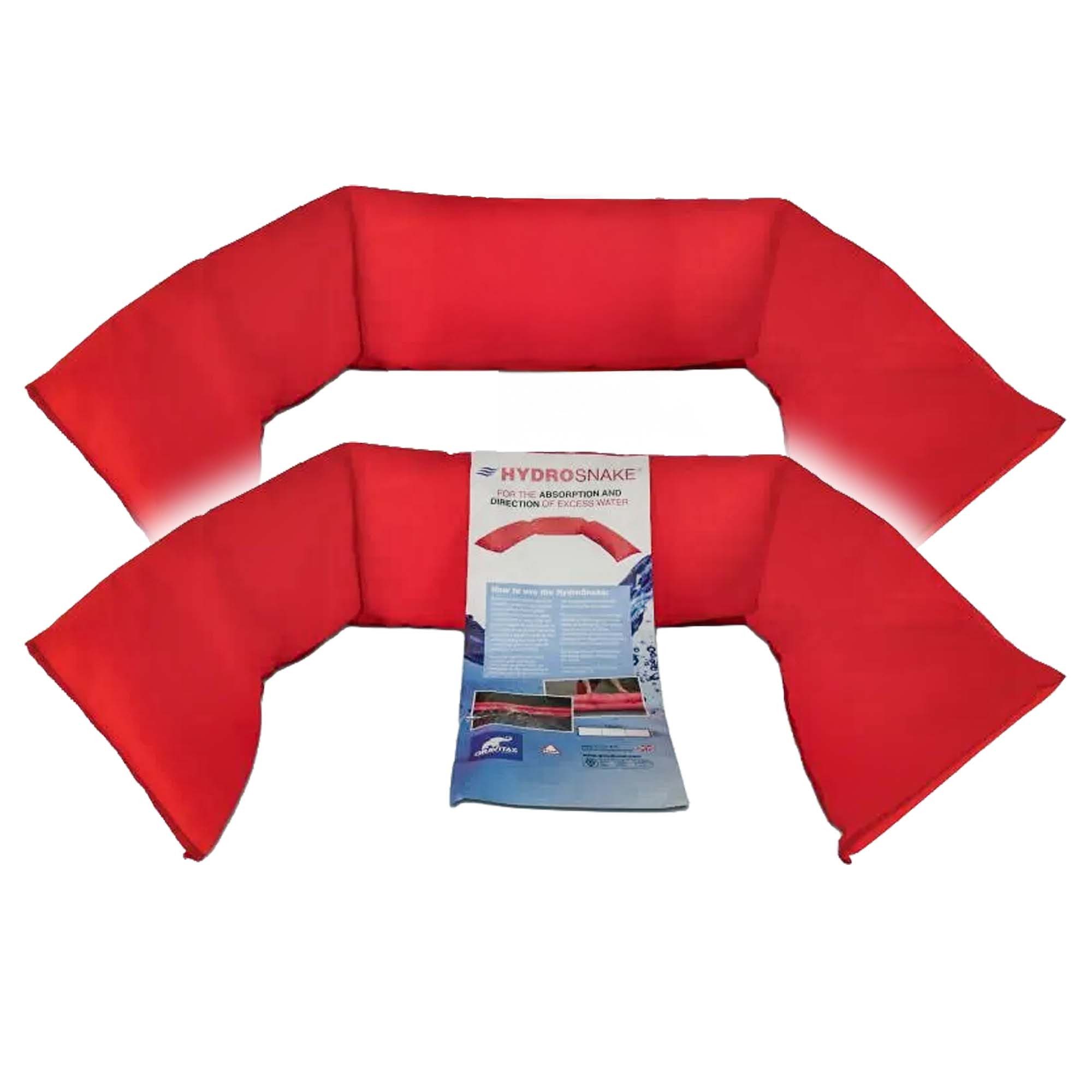 Gravitas InternationalLtd Sandsack HYDRO SNAKE 1300 x 50 mm Hochwassersperre - 2er Pack (rot)