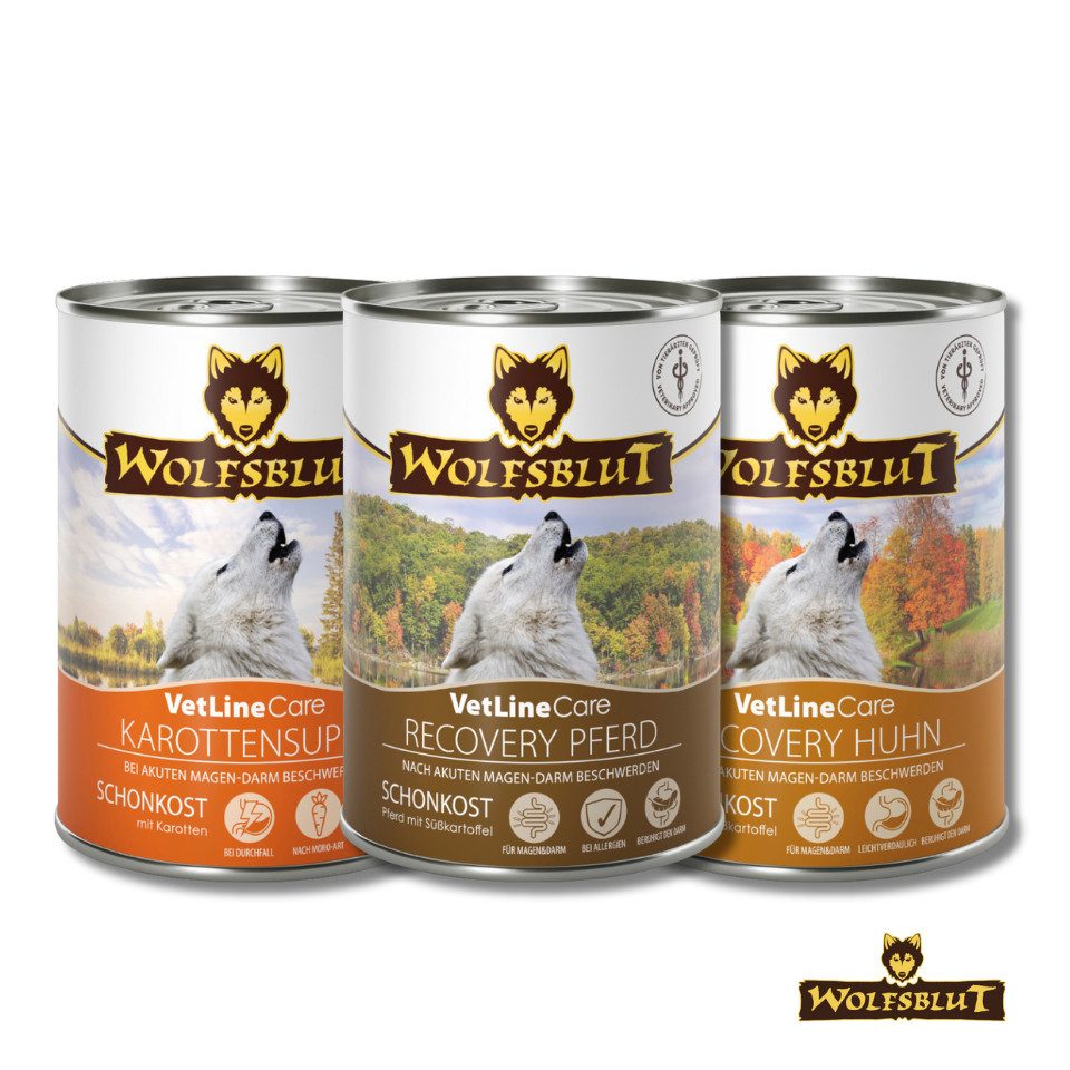 Wolfsblut Vetline Care Schonkost Nassfutter - Pferd, Huhn & Karottensuppe 6x395g Karottensuppe