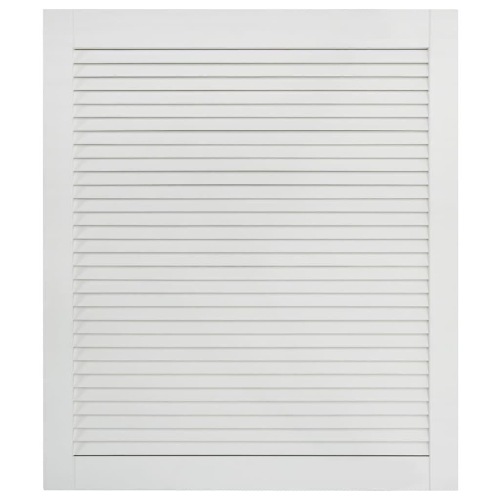 vidaXL Schranktür Schranktür Lamellen-Design Weiß 61,5x49,4 cm Massivholz Kiefer (1 St)