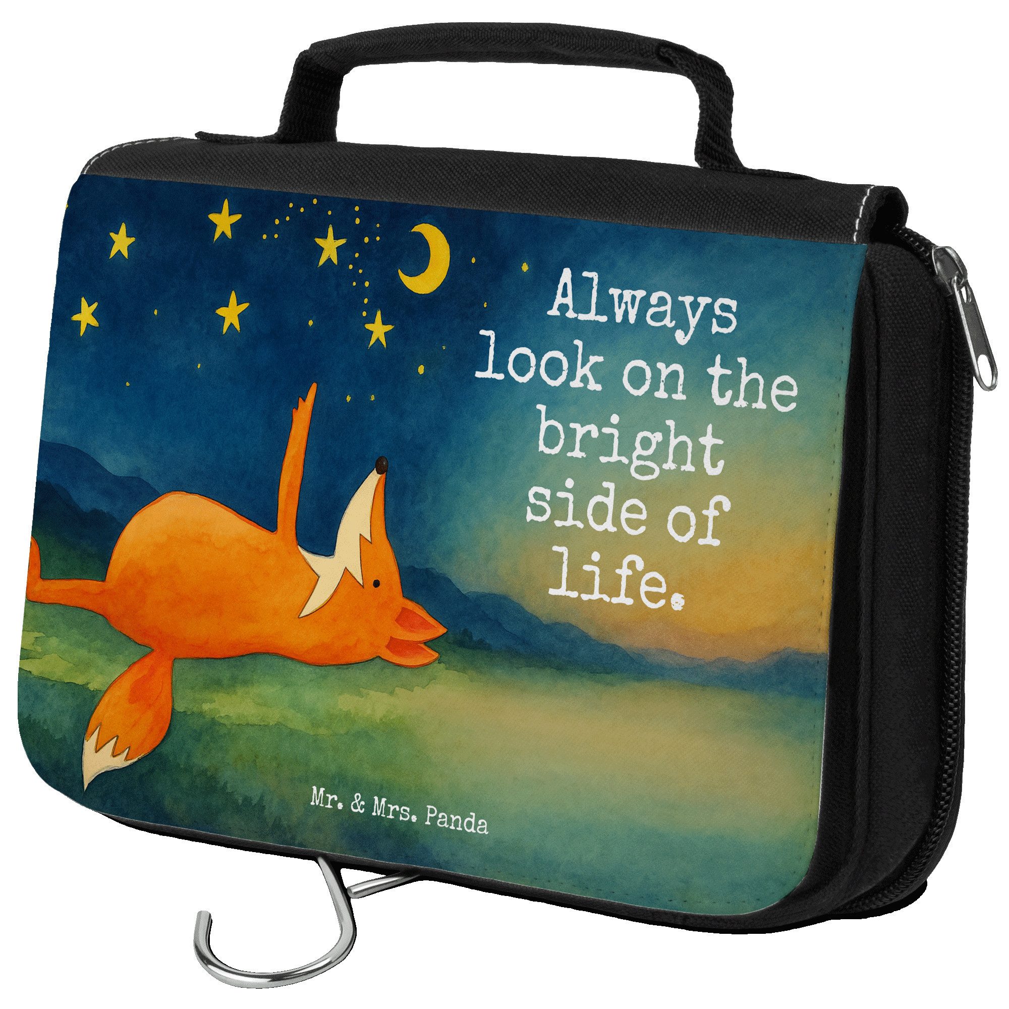 Kulturbeutel Fuchs Sterne Design, Schminktasche, Weiß, Positiv, kosmetiktäschchen