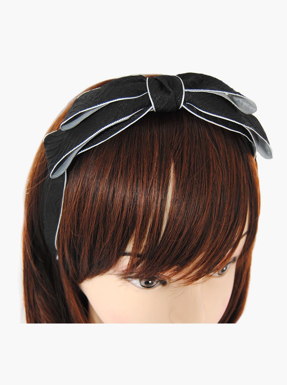 axy Haarreif Haarreif mit große 5 Haareifen x Damen Vintage Schwarz Haarband cm, 17 Schleife Doppel cm