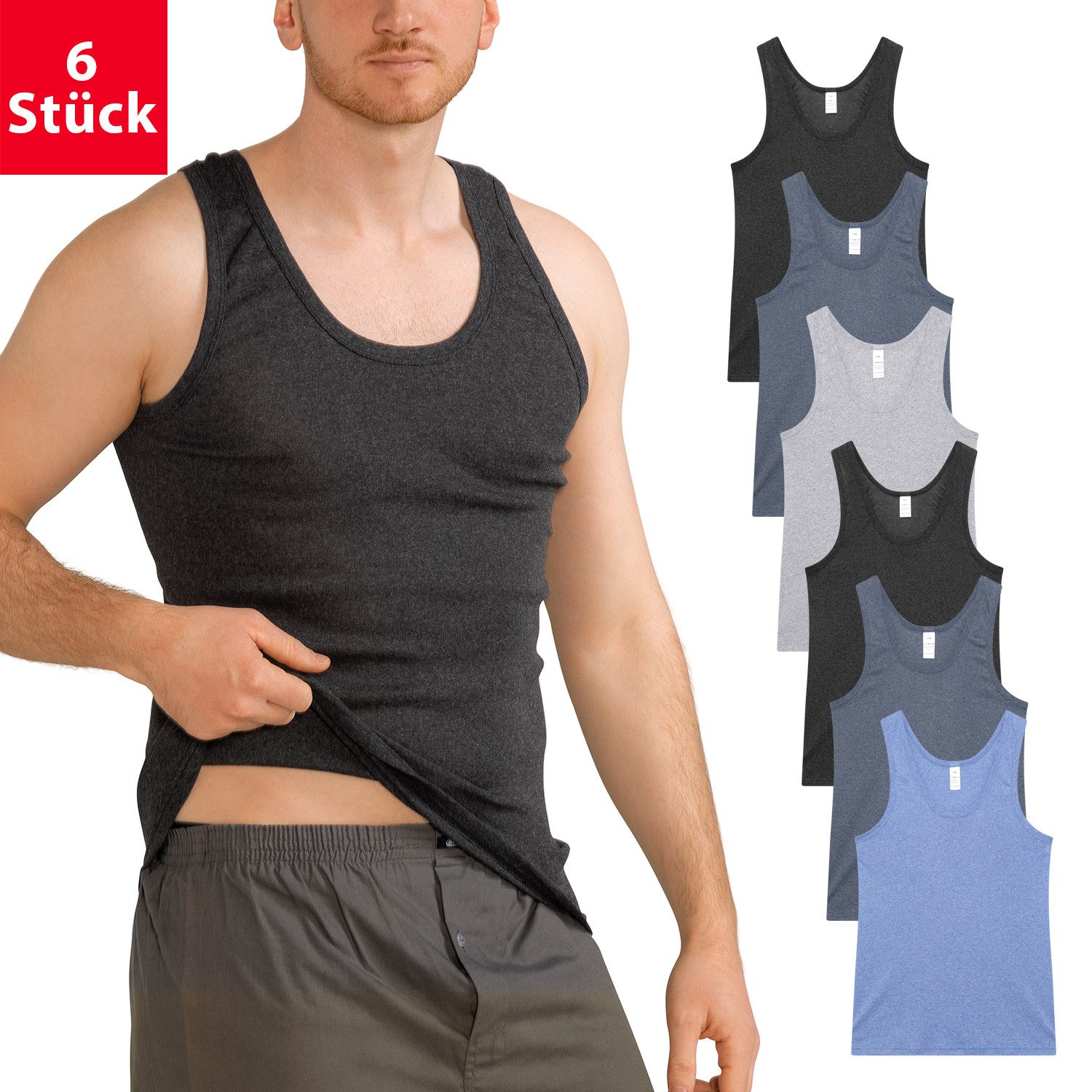 MT Achselhemd Herren Baumwoll Unterhemd Classic (6er Pack) Feinripp oder Do günstig online kaufen