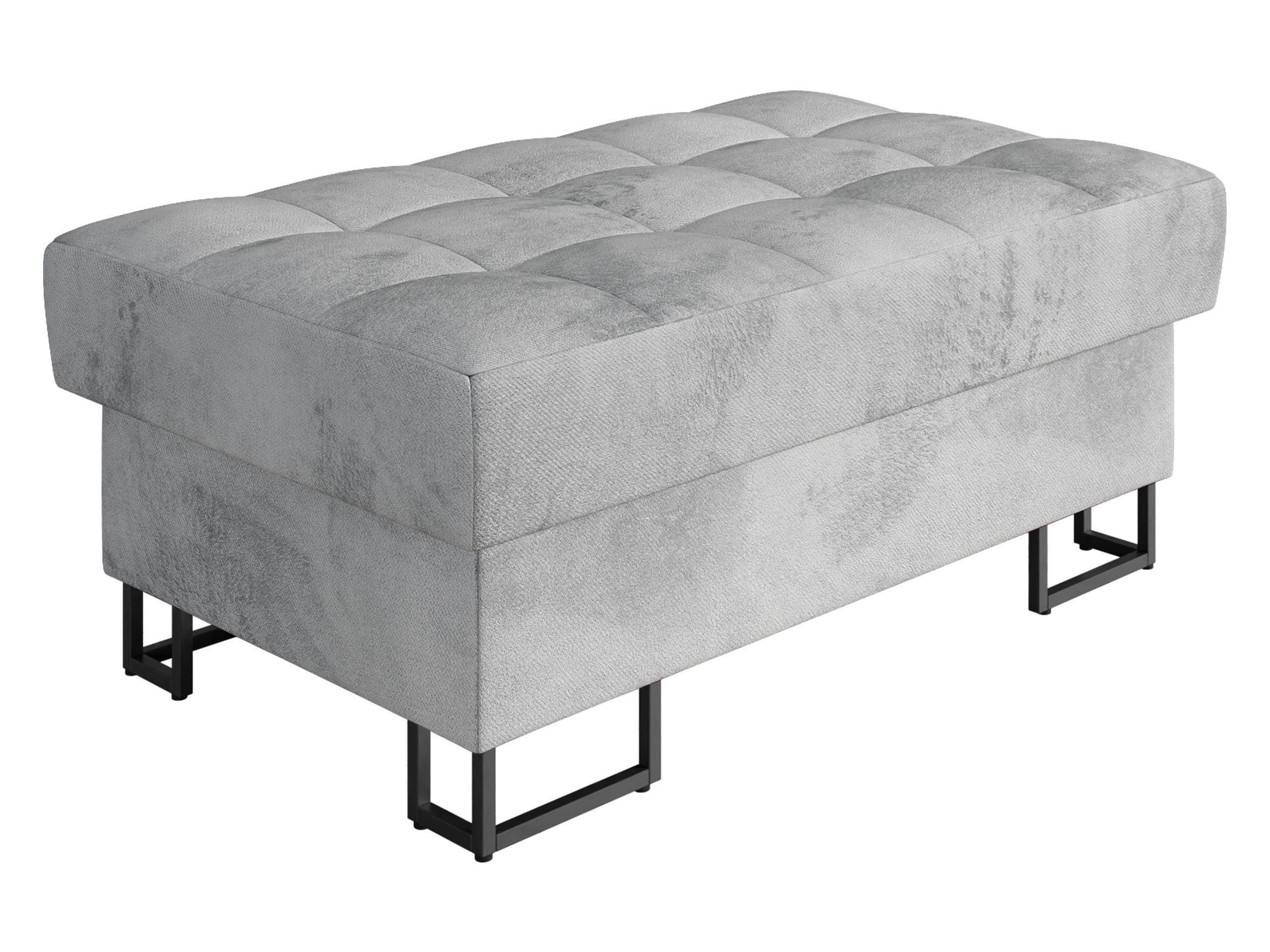 MIRJAN24 Polsterhocker Laris, Metallfüße in der Farbe Schwarz, Wellenfeder