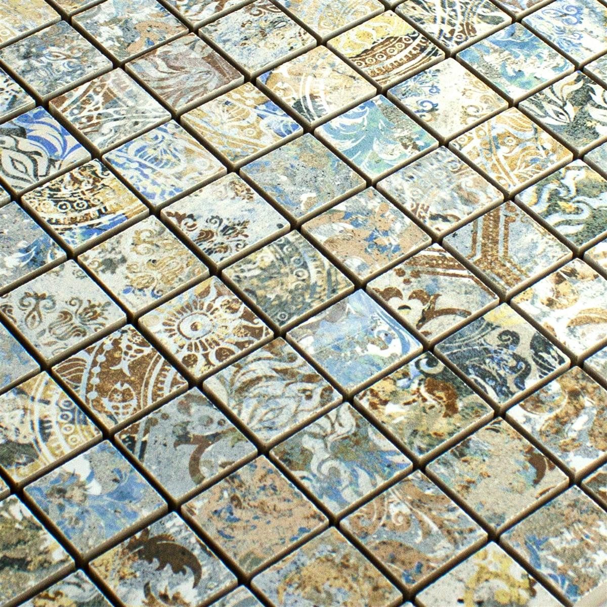 Mosafil Mosaikfliesen Keramikmosaik Fliesen Patchwork Bunt 25x25mm, Feinsteinzeug 29.500x29.500, bunt, Rutschfest