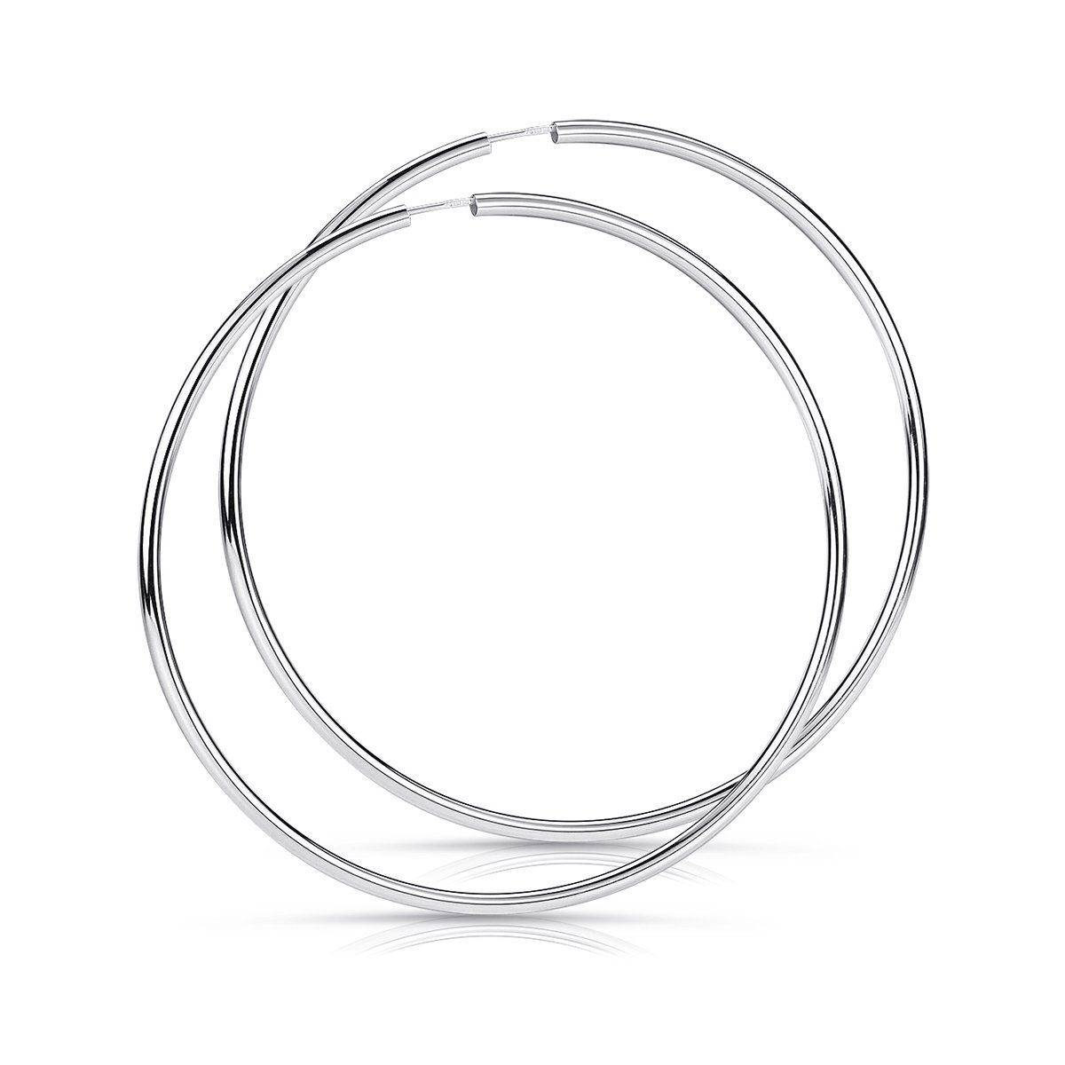 Materia Paar Creolen Damen Silber Ø80mm SO-90, 925 Sterling Silber günstig online kaufen