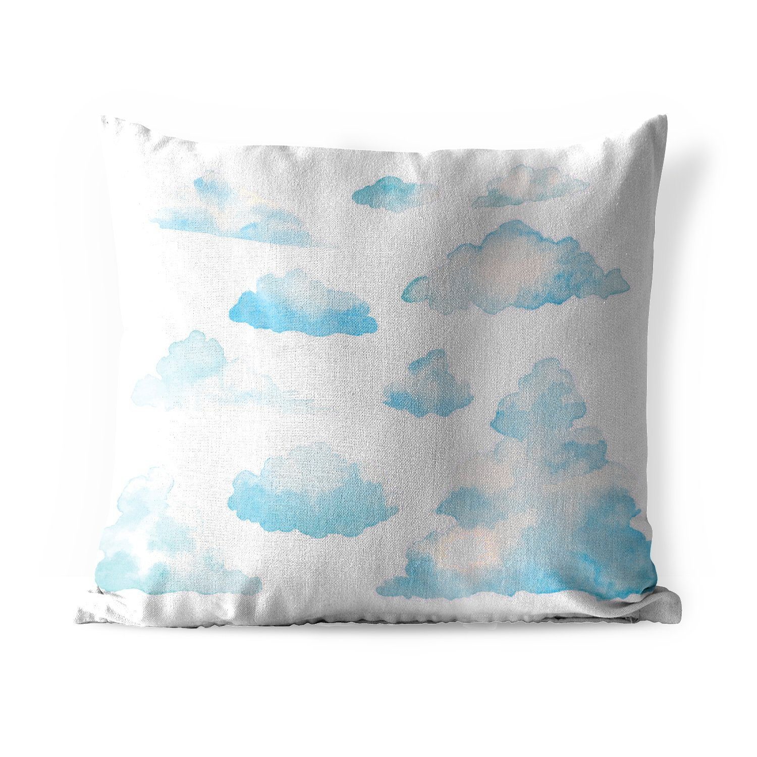 MuchoWow Dekokissen Wolken mit Aquarellfarben illustriert, Kissenbezüge, Kissenhülle, Dekokissen, Dekokissenbezug, Outdoor