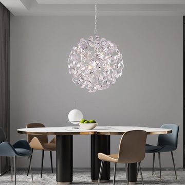 etc-shop Kugelleuchte, Leuchtmittel nicht inklusive, Design Decken Hänge Lampe Wohn Ess Zimmer Pendel Lampe Chrom Kugel