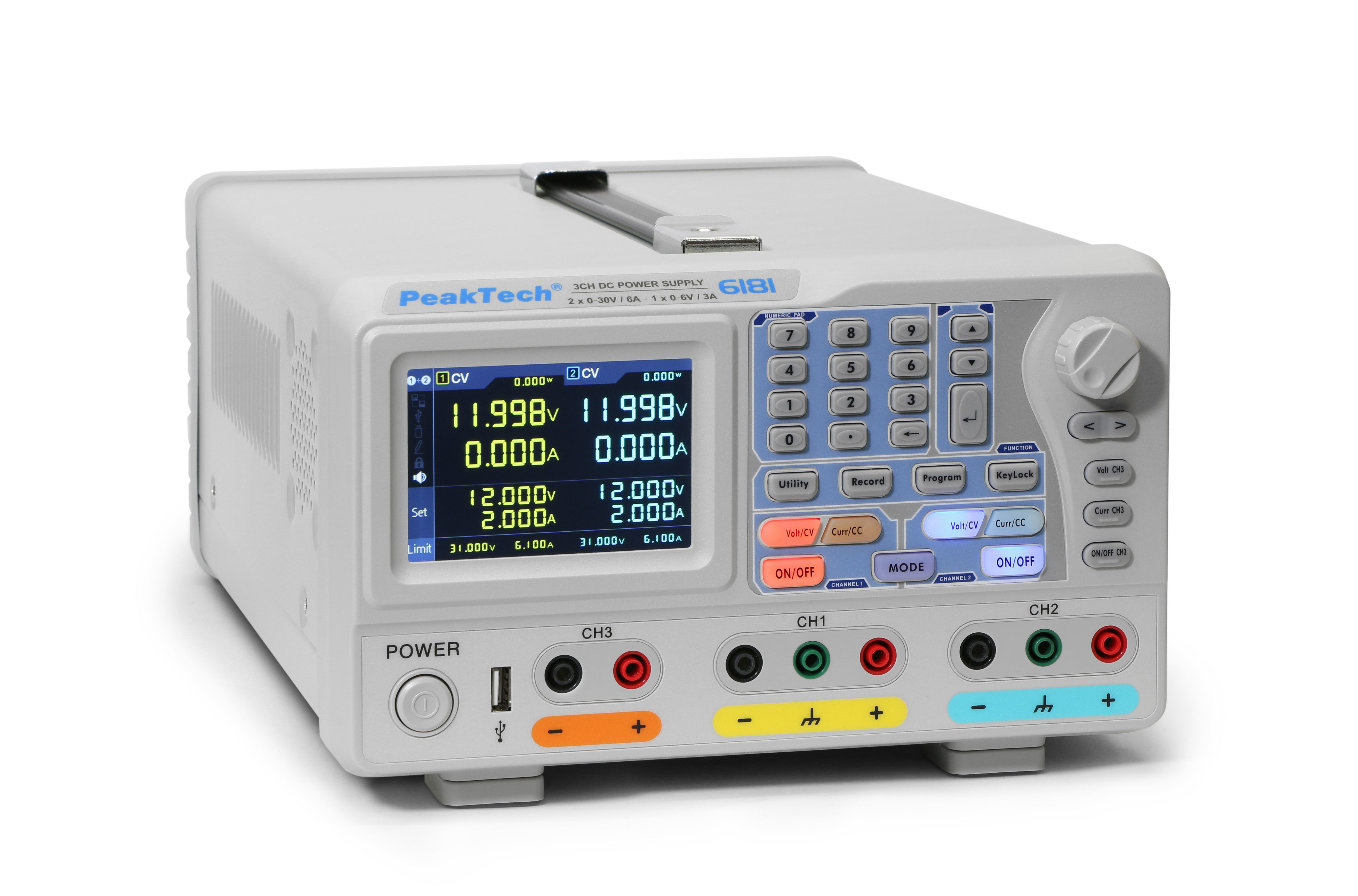 PeakTech 30 V 6 A 2-Kanal Labornetzteil 0–30 V/0–6 A Labor-Netzteil