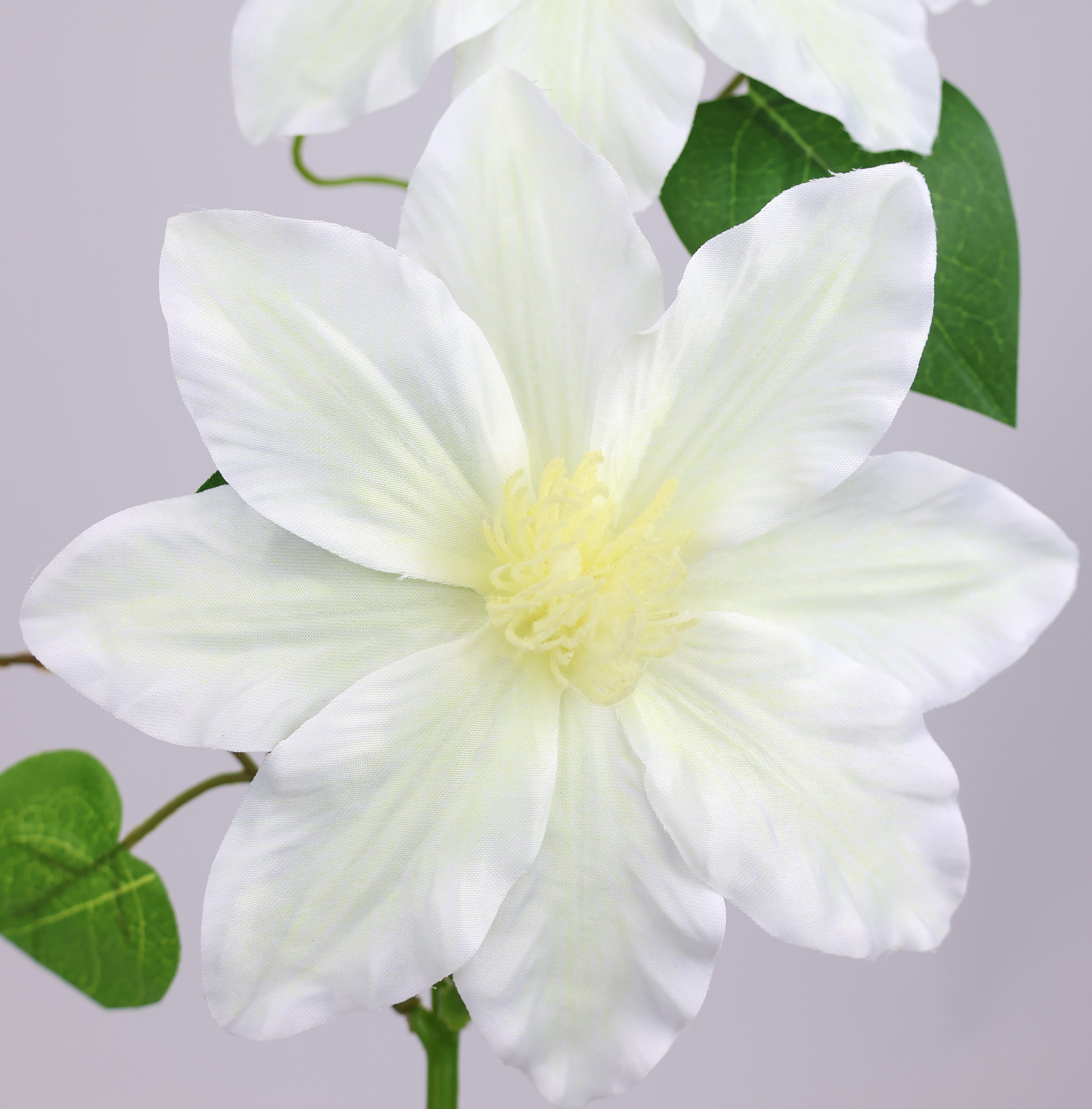 Kunstblume Clematisranke Waldrebe, I.GE.A., Höhe 80 cm, Zweig Einzelblume Stielblume, 2er Set