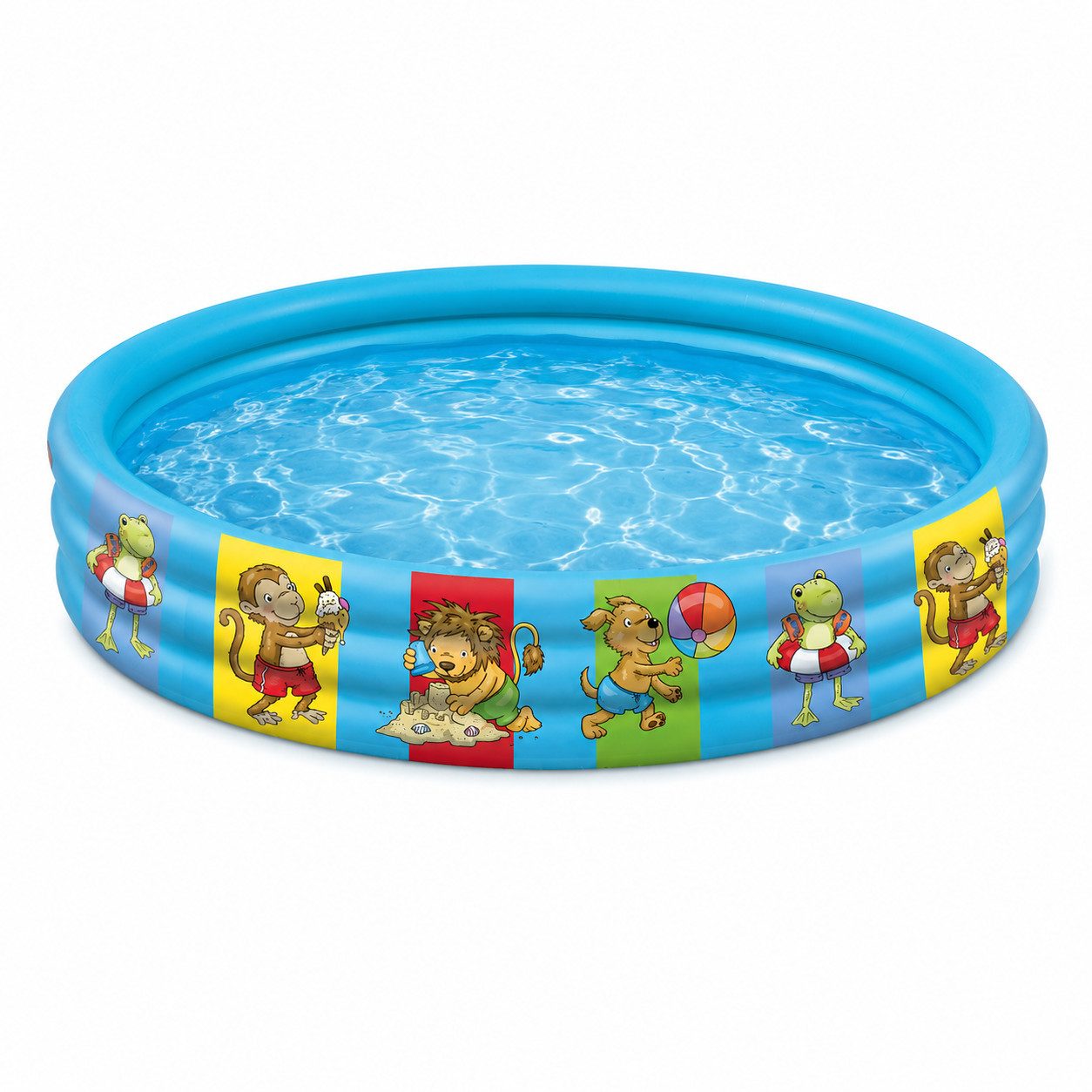 Happy People Planschbecken Summer Friends 100 x 23 cm, Aufblasbar, 3-Ring-Pool