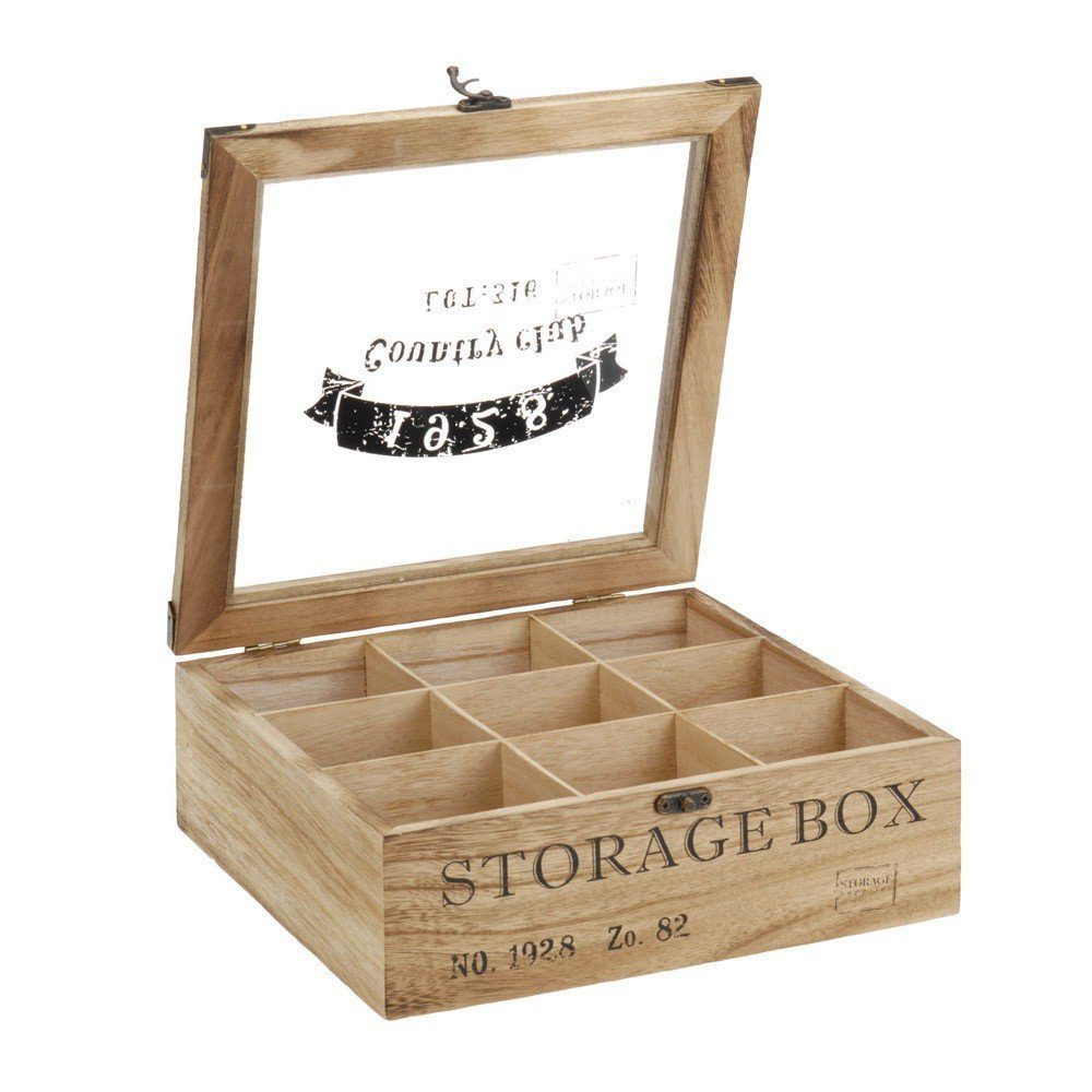 ToCi Teebox Teebox Holz Teekiste Teedose Teebeutelbox Retro Storage Box