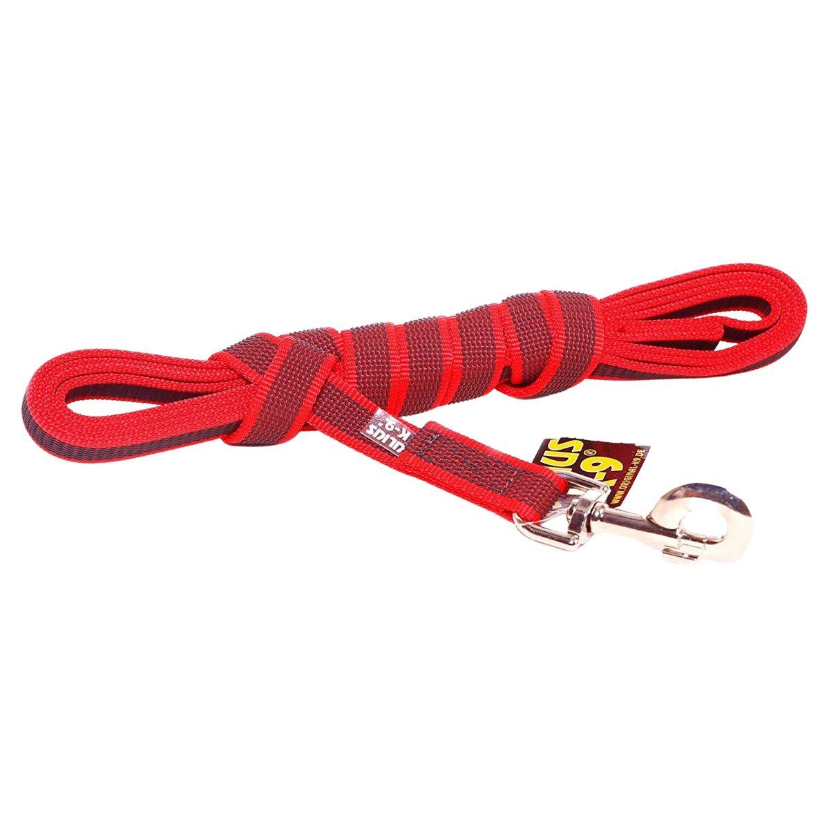 Julius-K9 Schleppleine Schleppleine Super Grip mit Handschlaufe rot