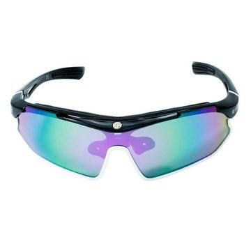 YEAZ Sportbrille SUNRAY sport-sonnenbrille schwarz/weiß/lila, Sport-Sonnenbrille schwarz/weiß/lila