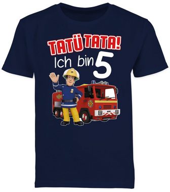 Shirtracer T-Shirt Tatü Tata! Ich bin 5 - rot Feuerwehrmann Sam Jungen