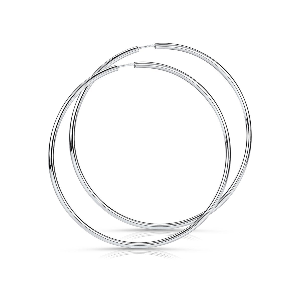Materia Paar Creolen Damen Silber groß Ø70mm SO-403, 925 Sterling Silber günstig online kaufen