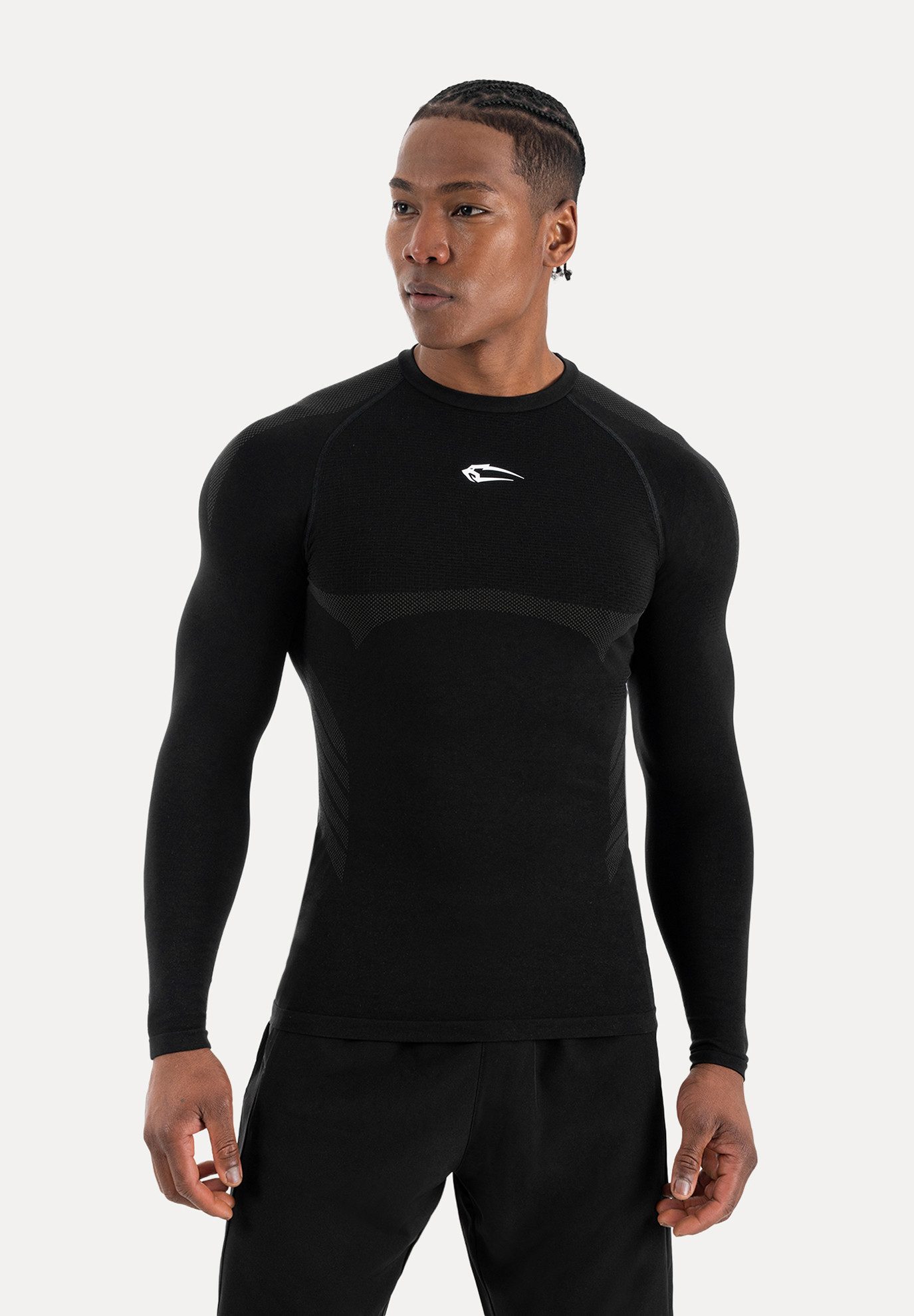 Smilodox Longsleeve Carnos, Compression Shirt Herren, Langarmshirt für Gym & Training Compression Fit, Seamless, atmungsaktiv, Body Mapping, Stretch