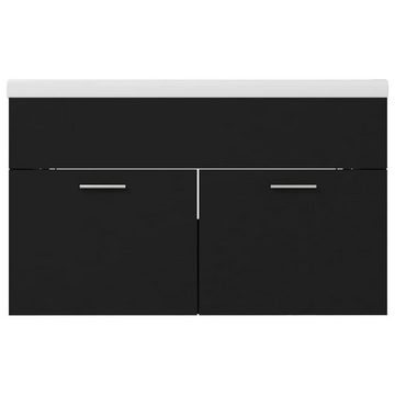 DOTMALL Waschbeckenunterschrank Waschbeckenunterschrank mit Einbaubecken Hochglanz-Weiß; Schwarz