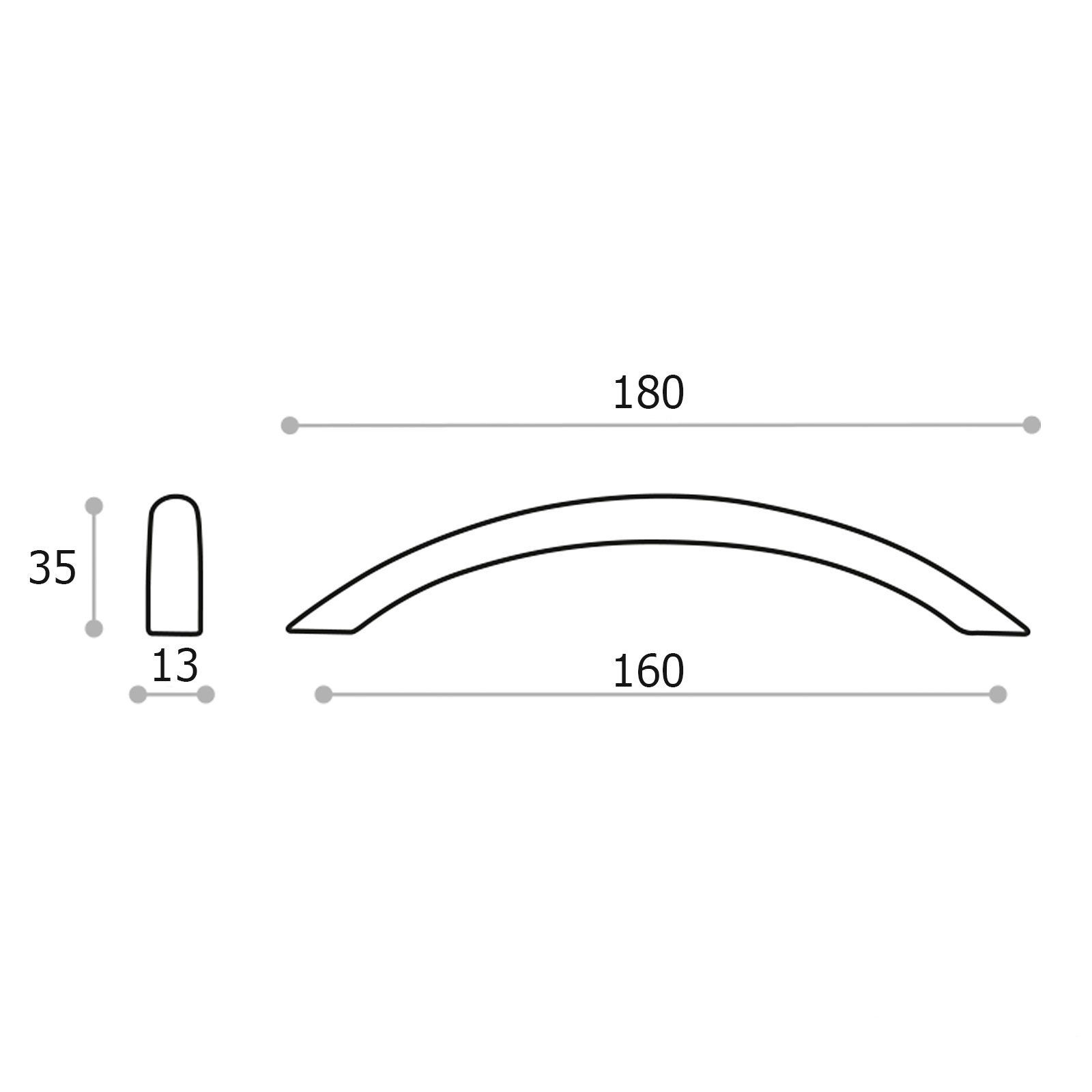 SO-TECH® Möbelgriff Bogengriff BRIST, Kupfer oder Chrom, BA 160 mm, Lochabstand 160 mm Chrom poliert - inkl. Schrauben