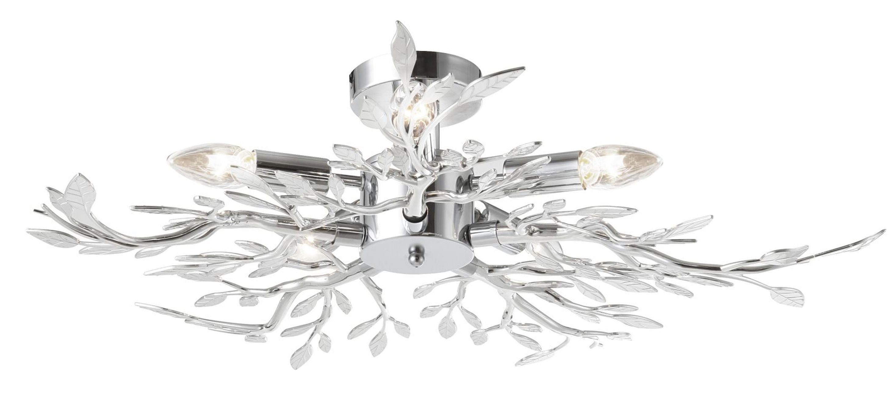 bmf-versand Deckenleuchte Deckenleuchte Wohnzimmer Esszimmer Deckenlampe 5 Flammig Äste Blätter, spritzwassergeschützt, Pflegetuch, ohne Leuchtmittel, Lichtfarbe ist abhängig vom Leuchtmittel