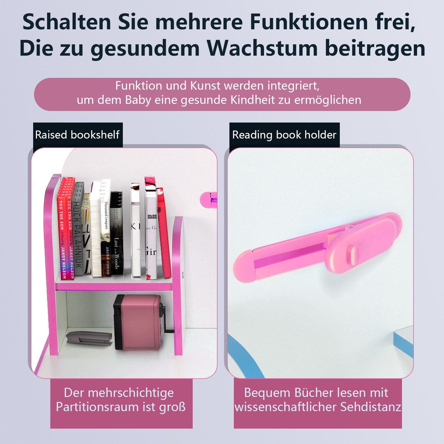 LOVONLIVE Kinderschreibtisch Höhenverstellbarer Kinderschreibtisch Set mit günstig online kaufen