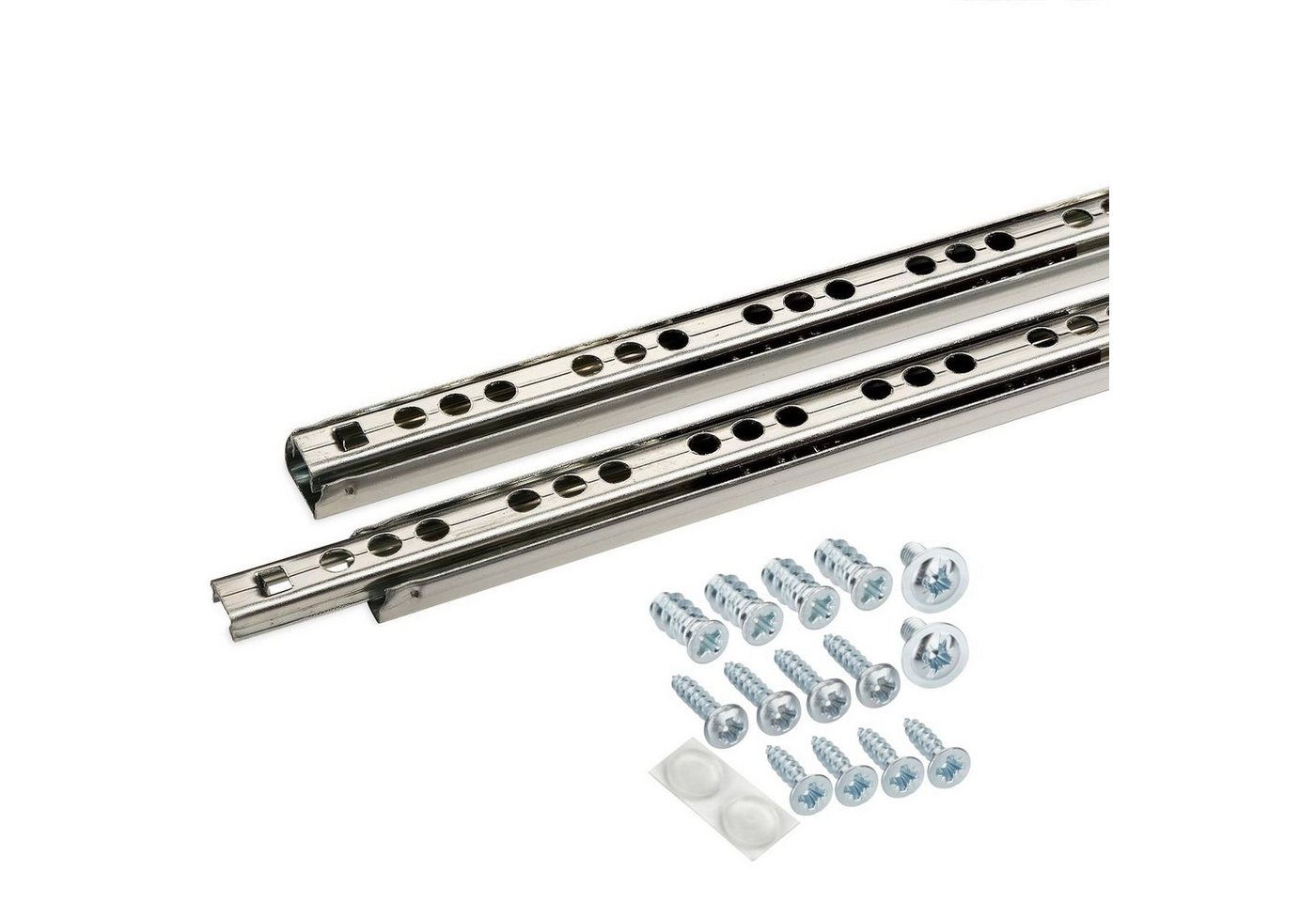 SO-TECH® Auszug Kugelauszug Teilauszug KT1-10-H17-NF-MS, Länge 406 mm, 1 Paar inkl. Montageschrauben-Set