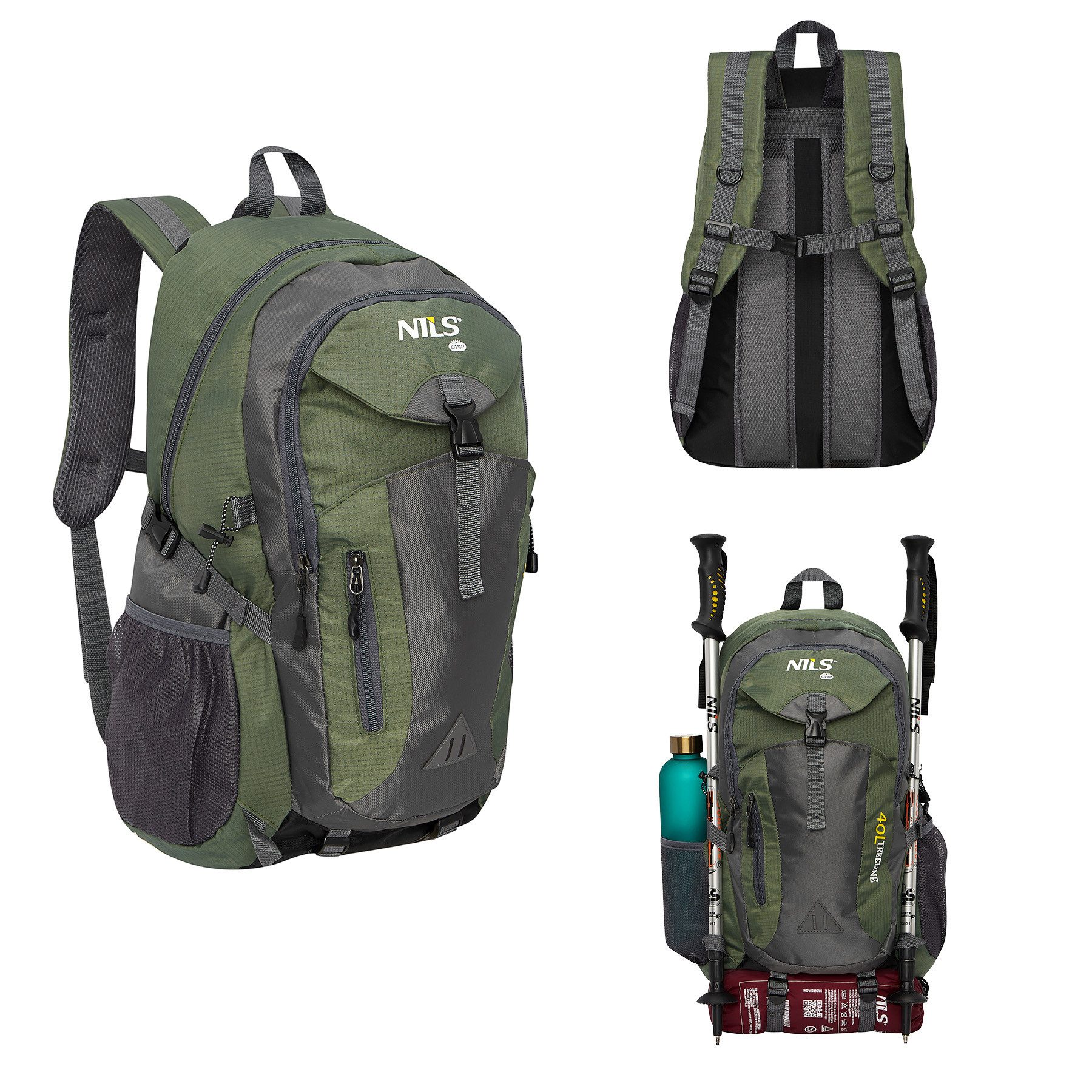 Wanderrucksack Treeline Rucksack Dunkelgrün 40L Outdoor Backpack Wandern Reise
