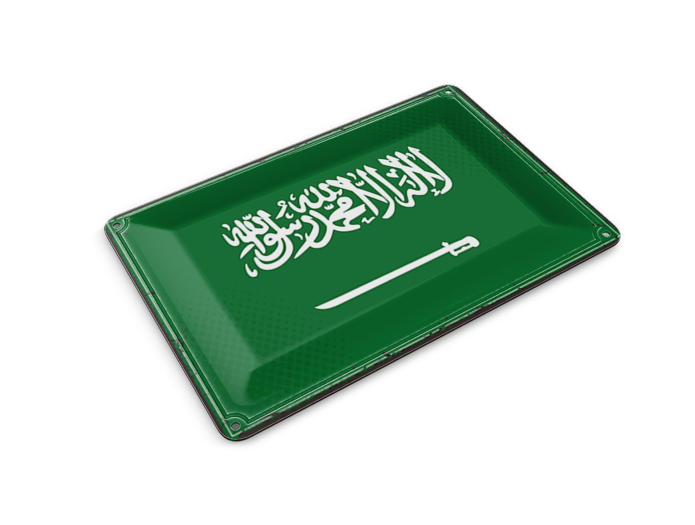Femer GmbH Postkarte Flagge Saudi-Arabien 14x10cm Retro Saudi Arabia, unfrankiert