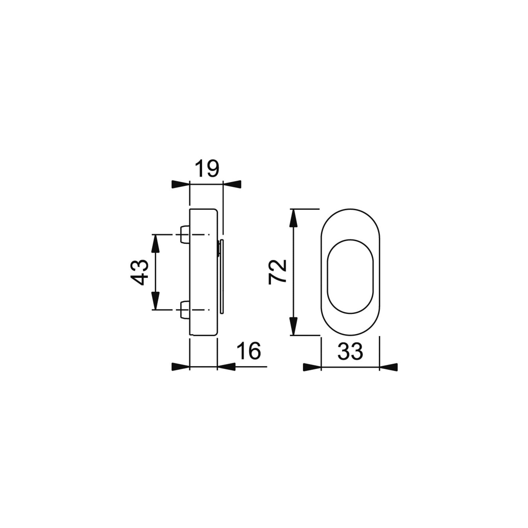 HOPPE Bürostuhl HOPPE FT-Verdeckrosette oval, RH16, U956V drehbare Abdeckung natur mat