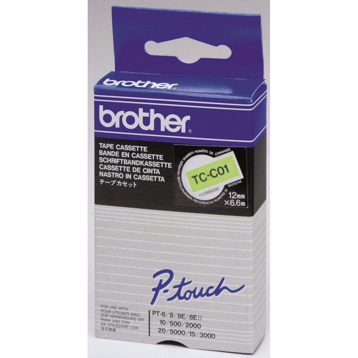 Brother Beschriftungsband Schriftbandkassette 12mm TC-C01 signal gelb/schwarz