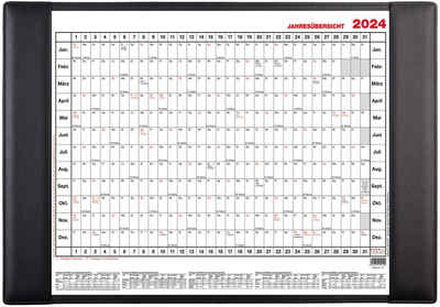 GÜSS Kalender Schreibtischunterlage Schreibunterlage PVC schwarz mit Jahresübersicht