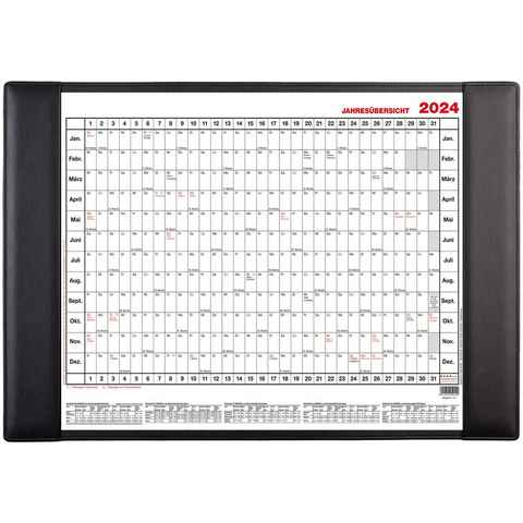 GÜSS Kalender Schreibtischunterlage Schreibunterlage PVC schwarz mit Jahresübersicht