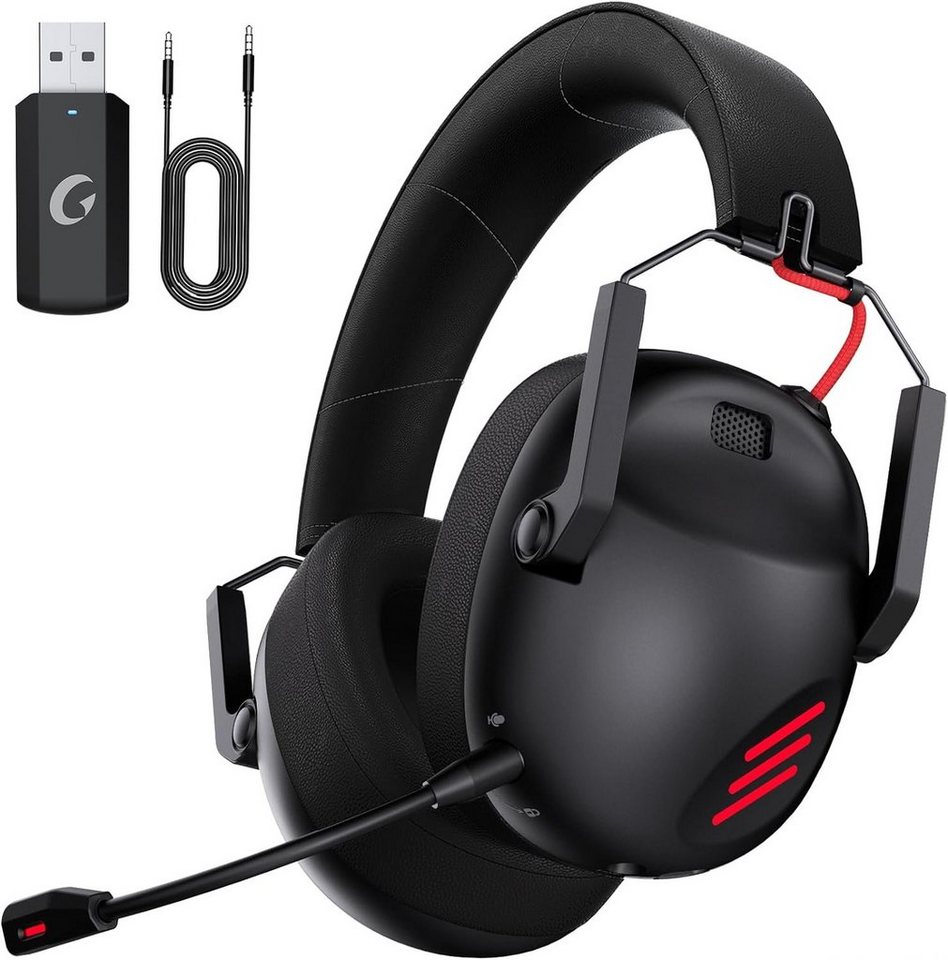 KAPEYDESI Kopfhörer für PS4/PS5/PC/switch, PS5 Gaming-Headset (Intelligente  Batterieerinnerungen, mit NoiseCancellingMikrofon Low Latency 2.4 GHz  Connection Lightweight)