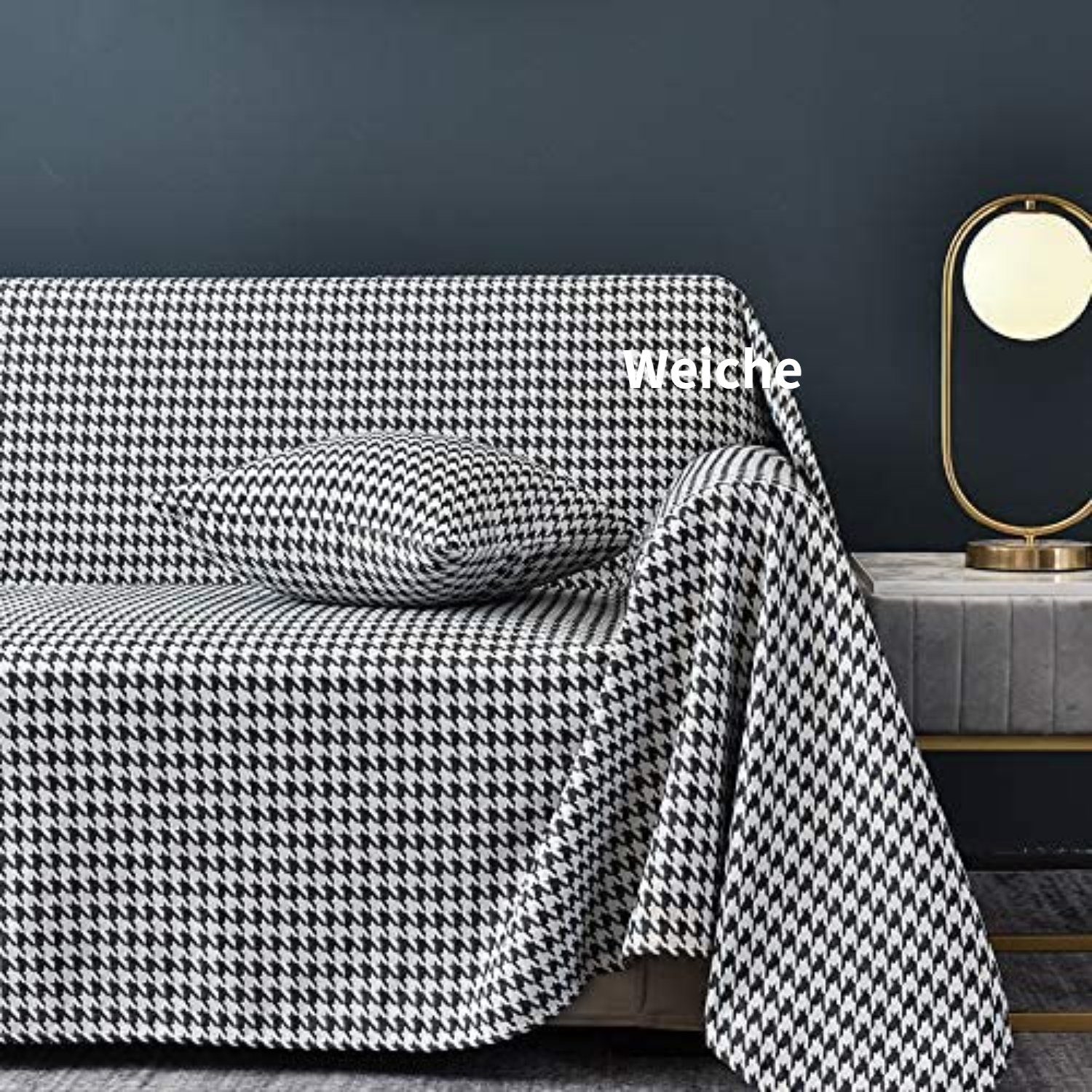 Tagesdecke, HOMEIDEAS, Möbelschutz Decke Nordic Hahnentritt-Couchbezug Sofa