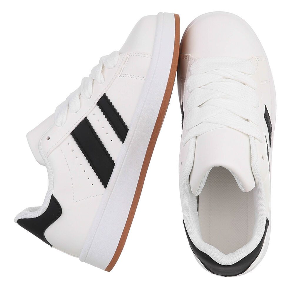 Ital-Design Sportlicher Freizeitschuh für Damen, komfortabel und stylish Sneaker (91512461) Keilabsatz/Wedge Sneakers Low in Weiß