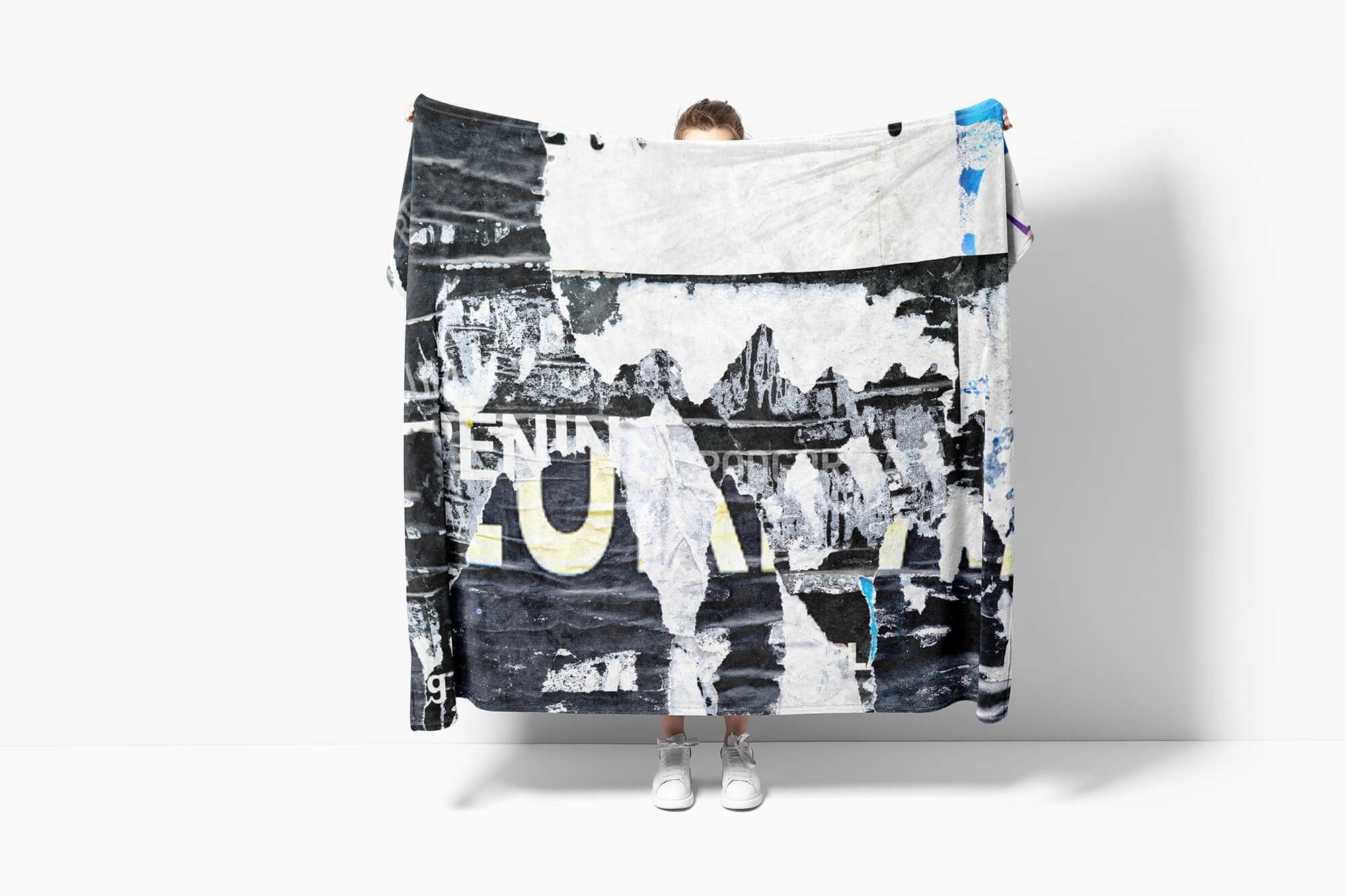 Sinus Art Handtücher Handtuch Strandhandtuch Fotomotiv Baumwolle-Polyester-Mix Wandstruktur mit Auffallend (1-St), Saunatuch Kuscheldecke Handtuch Abst