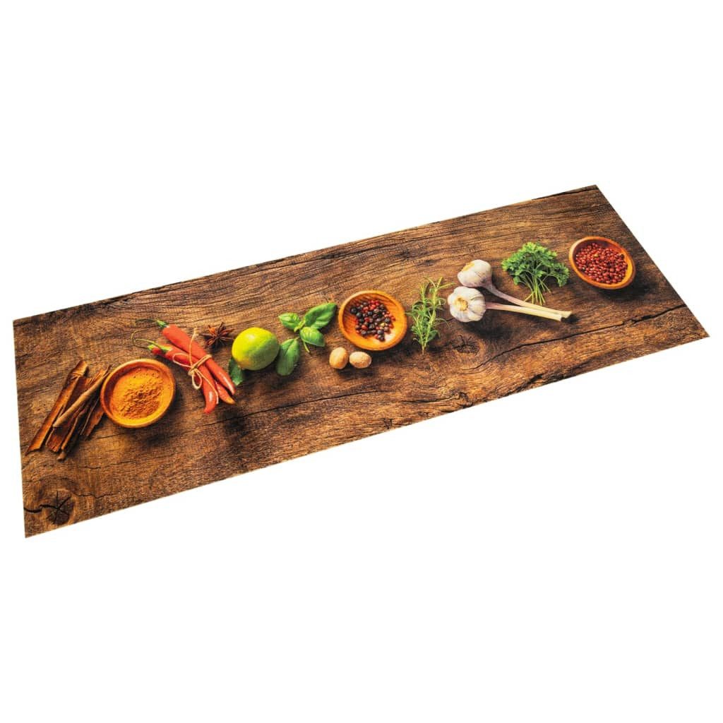 vidaXL Teppich Läufer Brücke Küchenteppich Waschbar Gewürze 60x300 cm Samt, Höhe: 0 mm