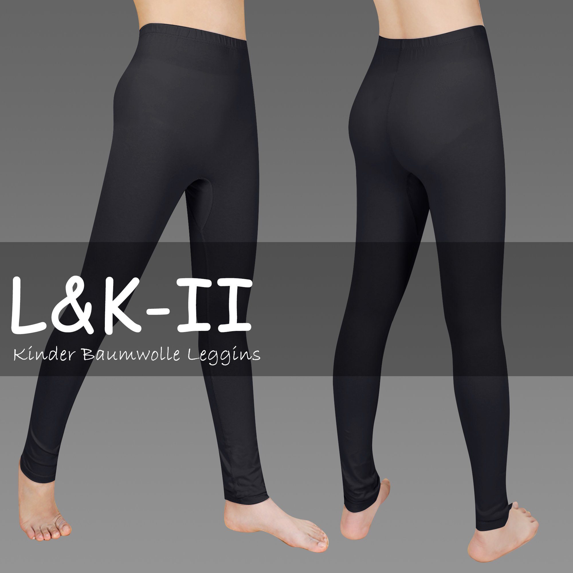 Uni 2708-3er Tanzhose L&K-II 7/8-Leggings Schwarz-3er Farbe Mädchen (3er-Pack) Baumwolle Basic aus