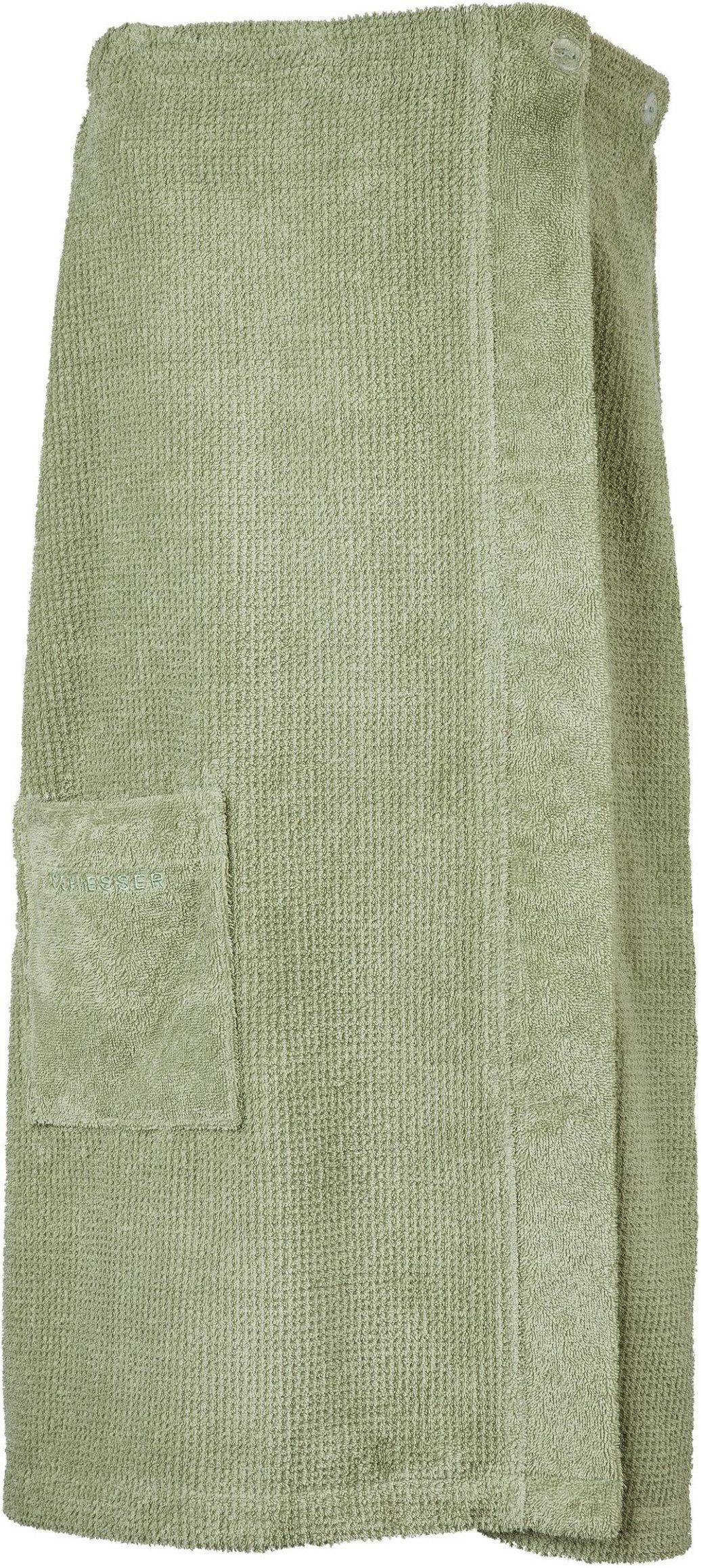 Schiesser Sarong Saunakilt Turin für Damen in angesagter Reiskornoptik, Frottier, Knöpfe, OEKO-TEX® MADE IN GREEN