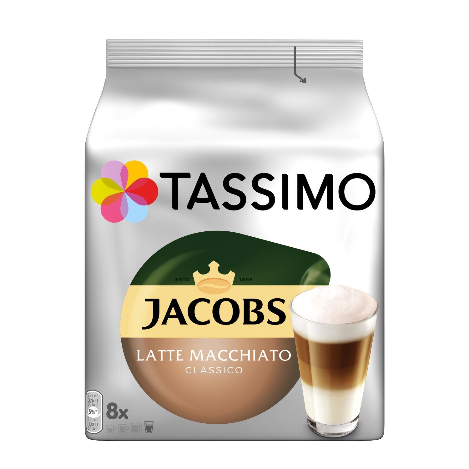 TASSIMO Kaffee Kapseln Jacobs Lovers Sorten Kaffeekapseln - 48 Getränke insgesamt, 1240 g, (Packung, 5er Pack)