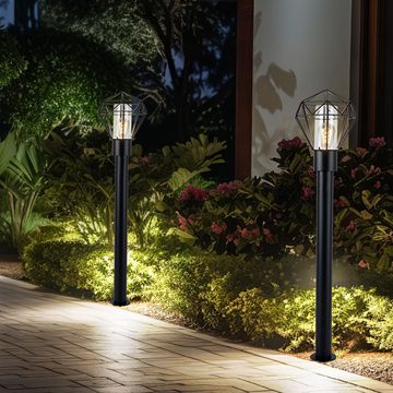 Globo Sockelleuchten, Leuchtmittel nicht inklusive, Außenstehlampe Wegeleuchte Sockellampe Edelstahl Gartenlampe H 100 cm