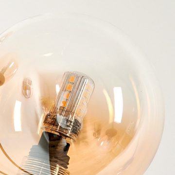 hofstein Stehlampe Stehlampe aus Metall/Glas in Schwarz/Bernstein, ohne Leuchtmittel, Leuchte mit Glasschirmen (10cm), dimmbar, 5xG9, ohne Leuchtmittel