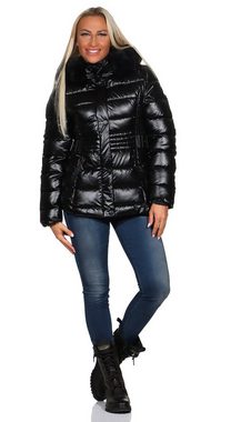 Aurela Damenmode Steppjacke Steppjacke Damen abnehmbare Kapuze Kunstfell Winter Jacke abnehmbare Kapuze, abnehmbares Kunstfell