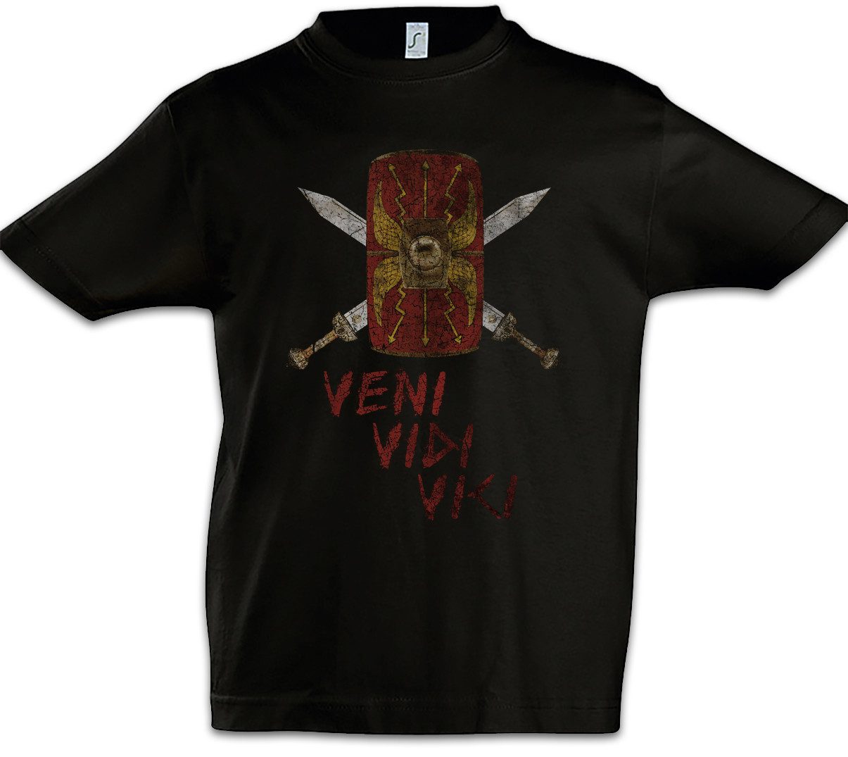 Print-Shirt Veni Vidi Vici Shield Kinder T-Shirt Rom Romanum Rome Julius Caesar