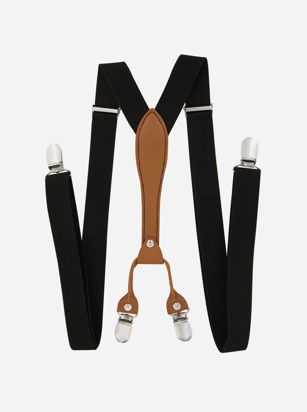 axy Hosenträger Herren Hosenträger mit Fliege Set 4 Stabile Clips X-Form (2-St., 2er Set) 2,5cm Breit verstellbar und elastisch, 120cm Lang