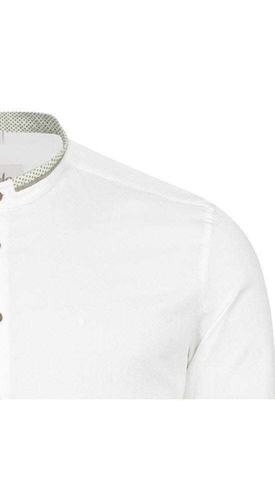 Nübler Trachtenhemd Trachtenhemd von in Langarm Pietro Nübler Weiß Grün