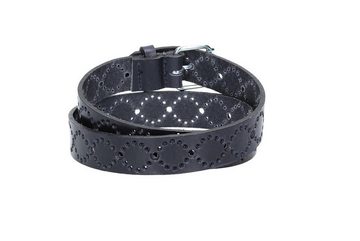 kiddybelts Ledergürtel Kids 25mm in Dunkelblau mit Lochmuster und Rollschließe in Silber (KB17-490) sehr weiches Vollrindleder