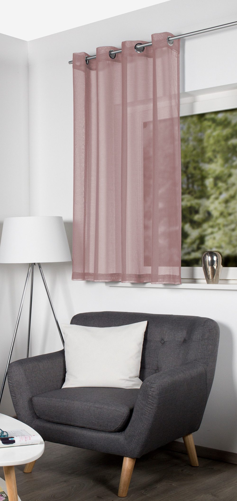 HOME WOHNIDEEN Vorhang 53300 Ösenschal DOLLY, transparent mit 8 Metallösen einzeln od. im Set (1 St), Ösen, transparent, Polyester – Bild 4 von 4