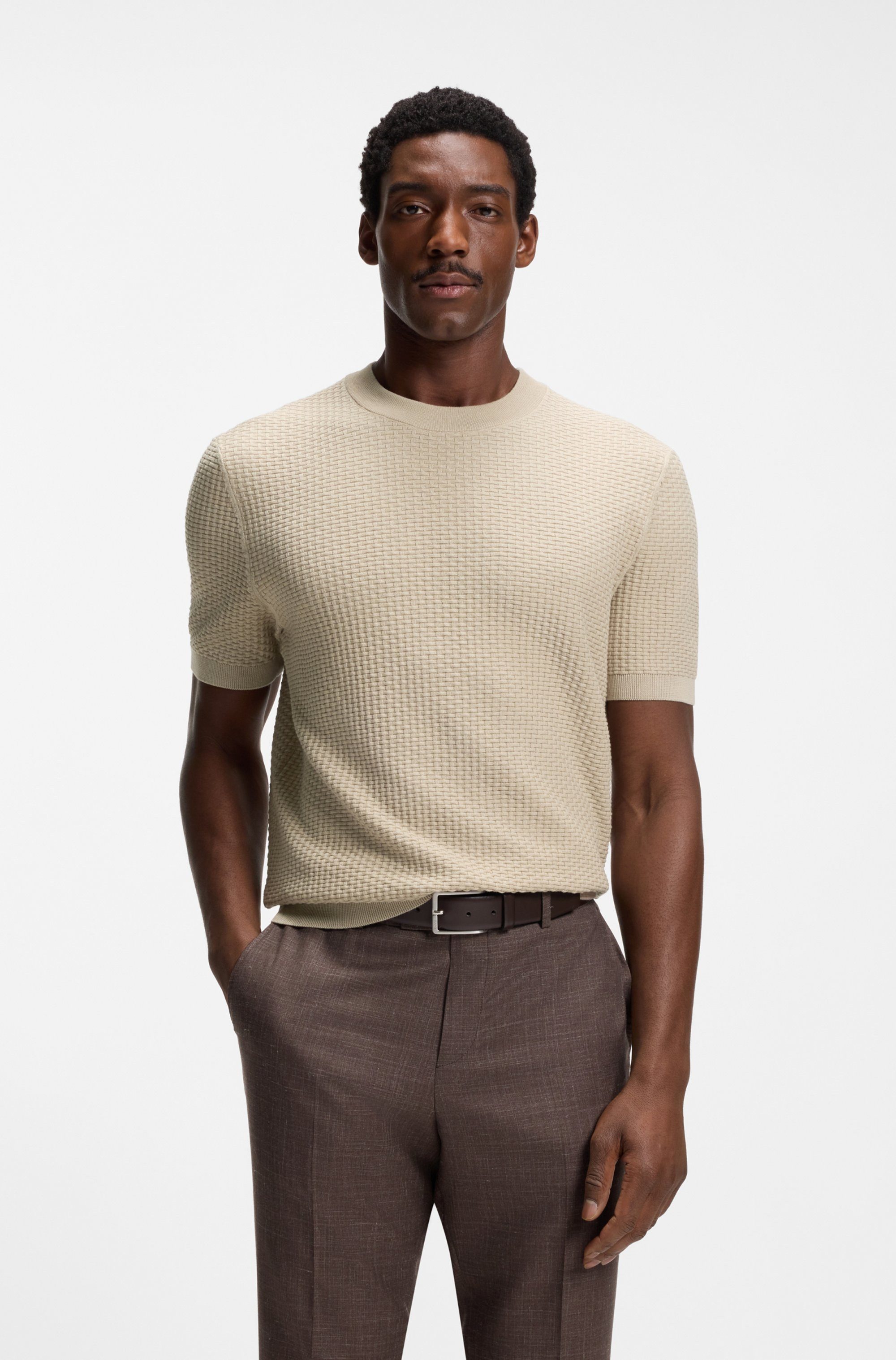 BOSS Kurzarmpullover Nilton