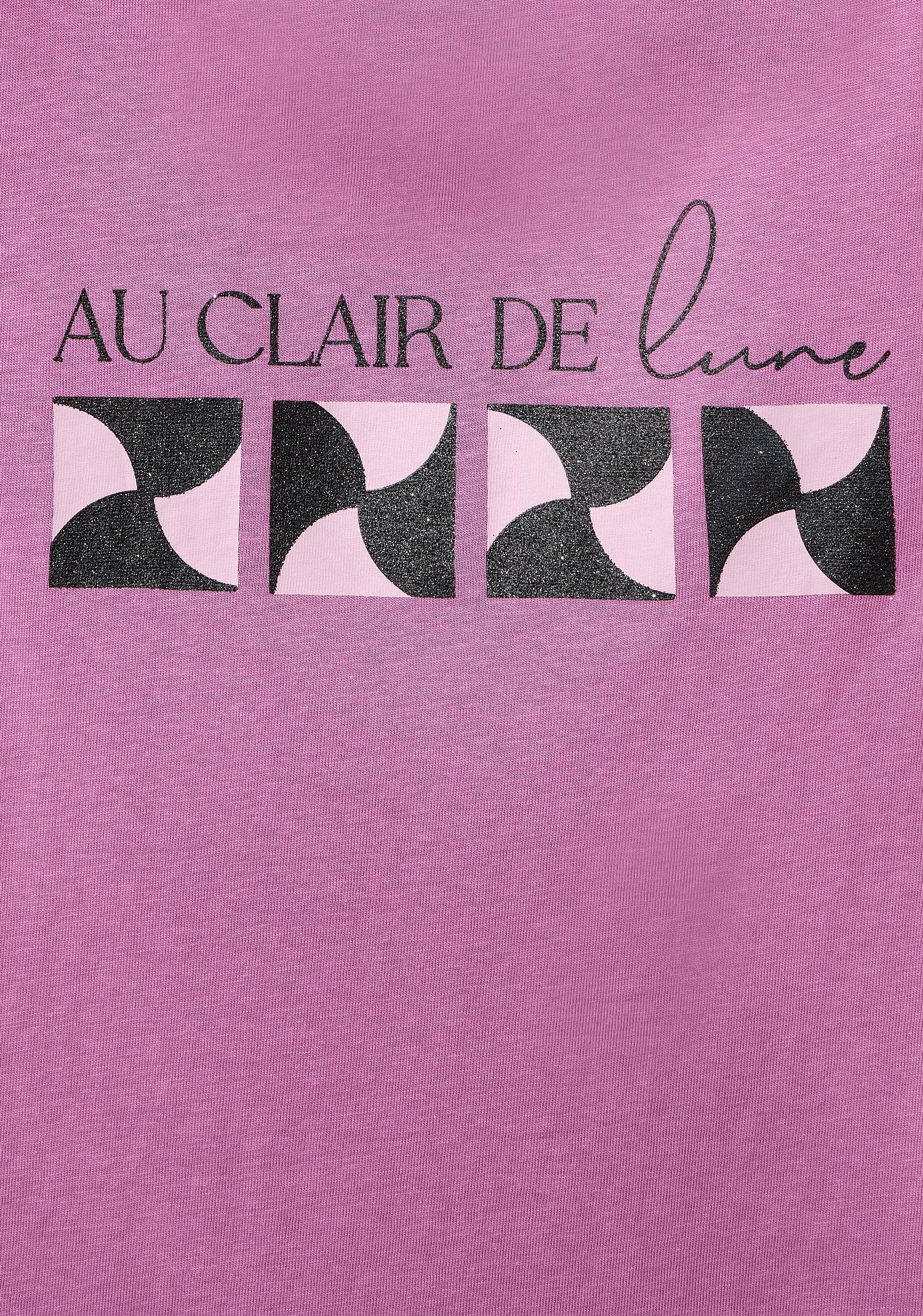 Rundhalsausschnitt T-Shirt mit ONE meta STREET lilac