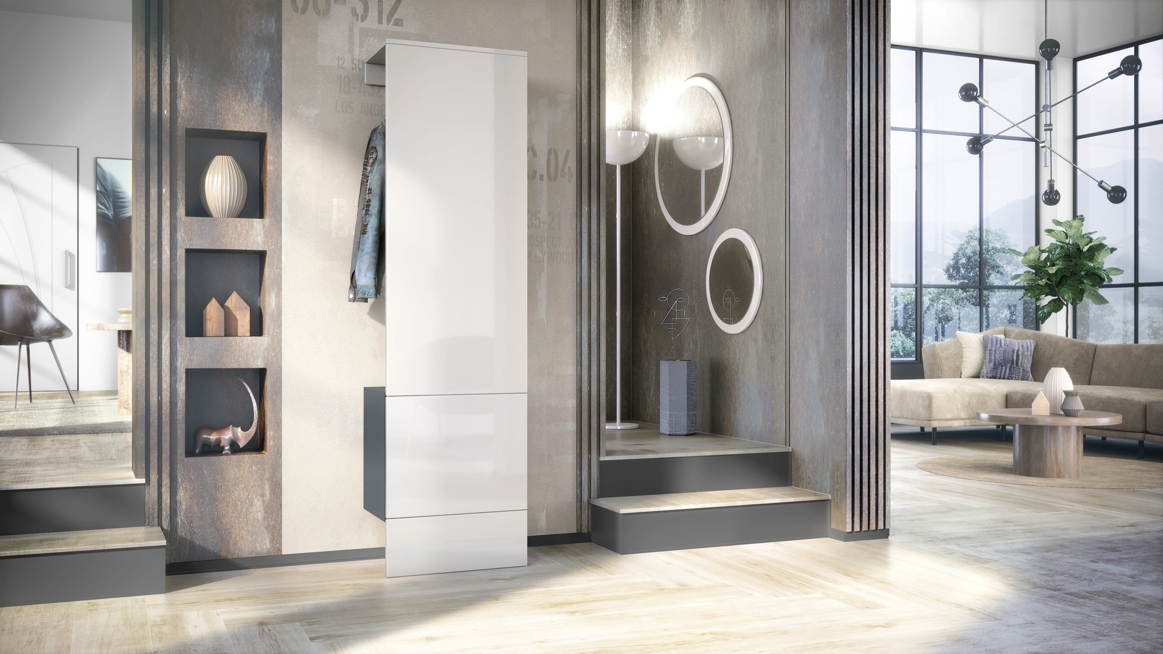 Vladon Garderoben-Set Carlton Set 5, (Wandgarderobe bestehend aus, mit inte günstig online kaufen